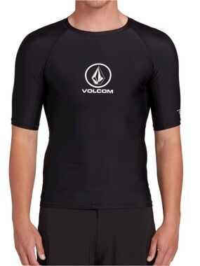 Volcom Lido Solid short-sleeve rash guard in black S